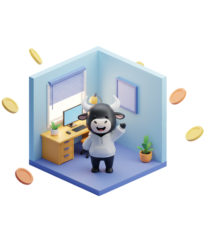 Neotoro mascot celebrating business growth
